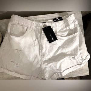 NEW Fashion Nova White Denim Shorts